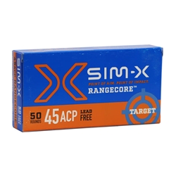 sim-x-rangecore-45-acp-ammo-78-grain-lead-free-full-metal-jacket-pn4580rc||