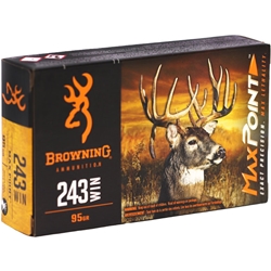 browning-ammunition-max-point-243-winchester-ammunition-95-grain-polymer-tip-b192102432||