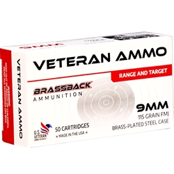 veteran-ammo-brassback-9mm-ammo-115-grain-full-metal-jacket-brass-plated-steel-hmbx-9-115-bpsteel||