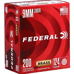 federal-champion-9mm-ammo-124-grain-full-metal-jacket-c9124a200||