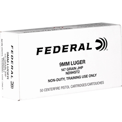 Federal 9mm Ammo 147 Grain Jacketed Hollow Point - ND9HST2