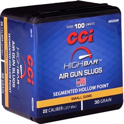 cci-highbar-air-gun-slugs-22-caliber-ammo-30-grain-segmented-hollow-point-ars22shp||