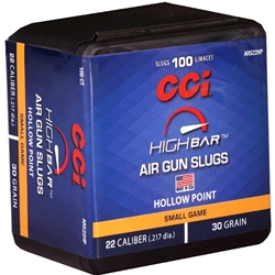 cci-highbar-air-gun-slugs-22-caliber-ammo-30-grain-hollow-point-ars22hp||