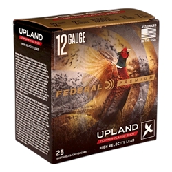 Federal Premium Upland High Velocity 12 Gauge Ammo 2-3/4" 1 1/8 oz #7.5 Lead Shot - P128 7.5