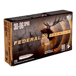 Federal Premium 30-06 Springfield Ammo 180 Grain Trophy Bonded Tip - P3006TT1