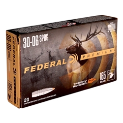 Federal Premium 30-06 Springfield Ammo 165 Grain Trophy Bonded Tip - P3006TT2