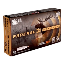 Federal Premium 308 Winchester Ammo 180 Grain Trophy Bonded Tip - P308TT1