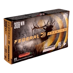 Federal Premium 308 Winchester Ammo 165 Grain Trophy Copper - P308TC2