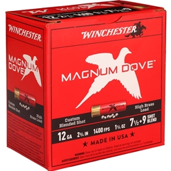 Winchester Magnum Dove 12 Gauge Ammo 2 3/4 1 1/4 oz #7.5 #9 Lead Shot - MD1279