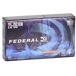 federal-power-shok-25-06-remington-ammo-117-grain-speer-hot-cor-soft-point-2506bs||