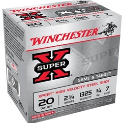 winchester-expert-small-game-20-gauge-2-34-1oz-steel-7-shot-box-of-25-rounds||