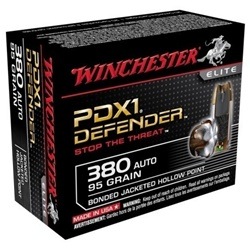 Winchester PDX1 380 ACP Auto 95 Grain Bonded Jacketed Hollow Point