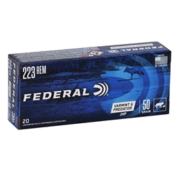 Federal American Eagle Varmint and Predator 223 Remington Ammo 50 Grain Jacketed Hollow Point