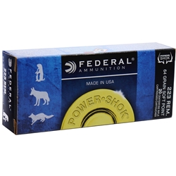 federal-power-shok-223-remington-ammo-64-grain-jacketed-soft-point-223l||