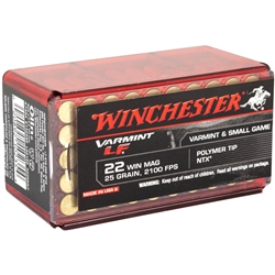 Winchester Super-X 22 WMR 25 Grain Jacketed Hollow Point Lead Free