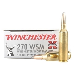 winchester-super-x-270-winchester-short-magnum-wsm-150-grain-power-point-ammunition||