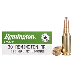 remington-umc-30-remington-ar-ammo-123-grain-full-metal-jacket-l30rar1||