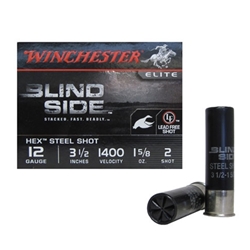 winchester-blind-side-12-gauge-3-12-1-58oz-2-shot-non-toxic-steel-shot-ammunition||