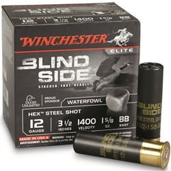 winchester-blind-side-12-gauge-3-12-1-58oz-bb-shot-non-toxic-steel-shot-ammunition||