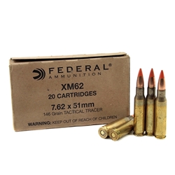 Federal Lake City 7.62x51mm M62 NATO Tactical Tracer 146 Grain Full Metal Jacket