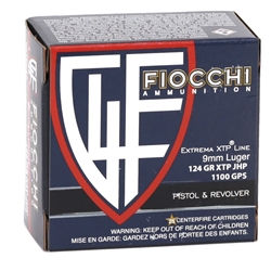 fiocchi-extrema-9mm-luger-ammo-124-grain-hornady-xtp-jacketed-hollow-point-9xtpc25||