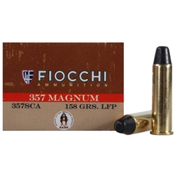 Fiocchi Cowboy Action 357 Magnum Ammo 158 Grain Lead Round Nose Flat Point