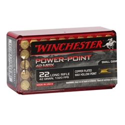 winchester-42-max-22-long-rifle-ammunition-42-grain-max-hollow-point||