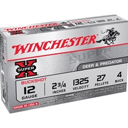 winchester-super-x-12-gauge-2-34-buffered-4-buckshot-27-pellets-ammunition||