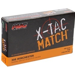 PMC X-Tac Match 308 Winchester Ammo 168 Grain Open Tip Match