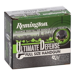 Remington AmmunitionRemington Ultimate Defense 380 ACP AUTO Ammo 102 Grain Brass Jacketed Hollow Point