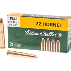 sellier-bellot-22-hornet-ammo-45-grain-full-metal-jacket-sb22ha||