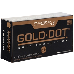 Speer Gold Dot LE Duty 40 S&W Ammo 180 Grain Jacketed Hollow Point