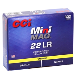 CCI Swamp People Mini-Mag 22 Long Rifle Ammo 36 Grain Plated Lead Hollow Point