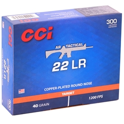 cci-ar-tactical-22-long-rifle-ammo-40-grain-copper-plated-lead-round-nose-300-rounds-956||