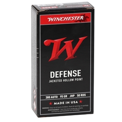 Winchester USA 380 ACP AUTO 95 Grain Jacketed Hollow Point