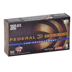 federal-law-enforcement-380-acp-ammo-90-grain-hydra-shok-jacketed-hollow-point-p380hs1g||