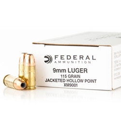 federal-law-enforcement-9mm-luger-ammo-115-grain-jacketed-hollow-point-xm9001||