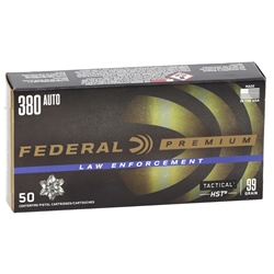 federal-law-enforcement-380-acp-auto-ammo-99-grain-hst-jacketed-hollow-point-p380hst1||