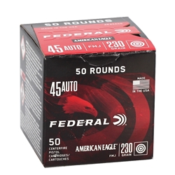 federal-american-eagle-45-acp-auto-ammo-230-grain-fmj-trayless-ae45a50||