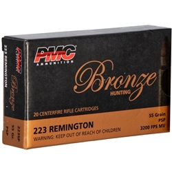 pmc-bronze-223-remington-ammo-55-grain-pointed-soft-point-223sp||