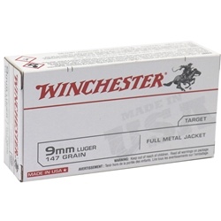 Winchester USA 9mm Luger 147 Grain Full Metal Jacket