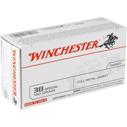Winchester USA 38 Special 130 Grain Full Metal Jacket