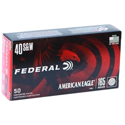 Federal American Eagle 40 S&W Ammo 165 Grain Ammo Full Metal Jacket