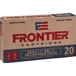 frontier-cartridge-military-grade-223-remington-ammo-55-grain-hornady-hollow-point-match-fr140||