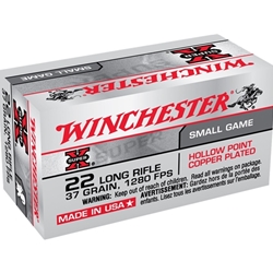 winchester-super-x-22-long-rifle-37-grain-plated-lead-hollow-point||