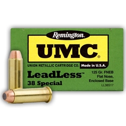 remington-umc-leadless-38-special-ammo-125-grain-jacketed-flat-nose-enclosed-base-ll38s17||