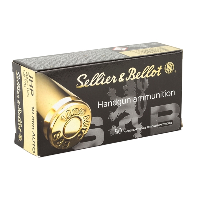 Sellier Bellot 10mm Auto Ammo 180 Grain Jacketed Hollow Point 