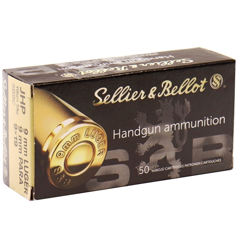 Sellier & Bellot 9mm Luger Ammo 115 Grain Jacketed Hollow Point