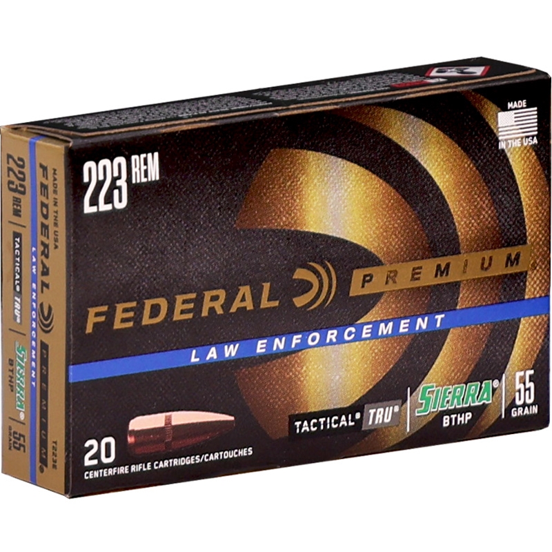 Federal Law Enforcement Tactical TRU 223 Remington Ammo 55 Grain Sierra GameKing Hollow Point – XMT223E