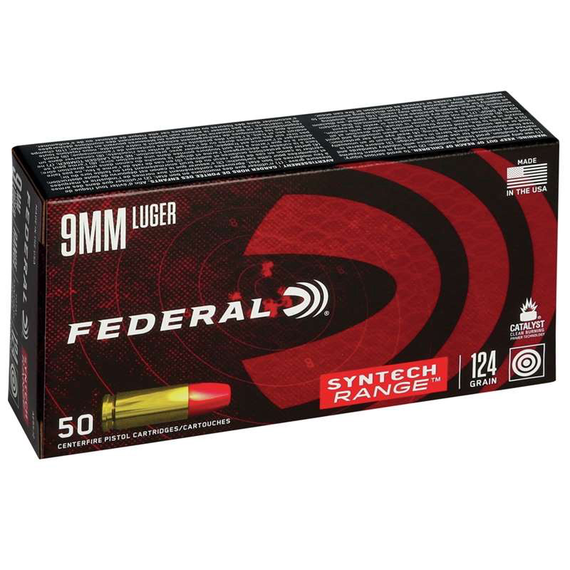 Federal Syntech 9mm Luger Ammo 124 Grain Total Synthetic Jacket